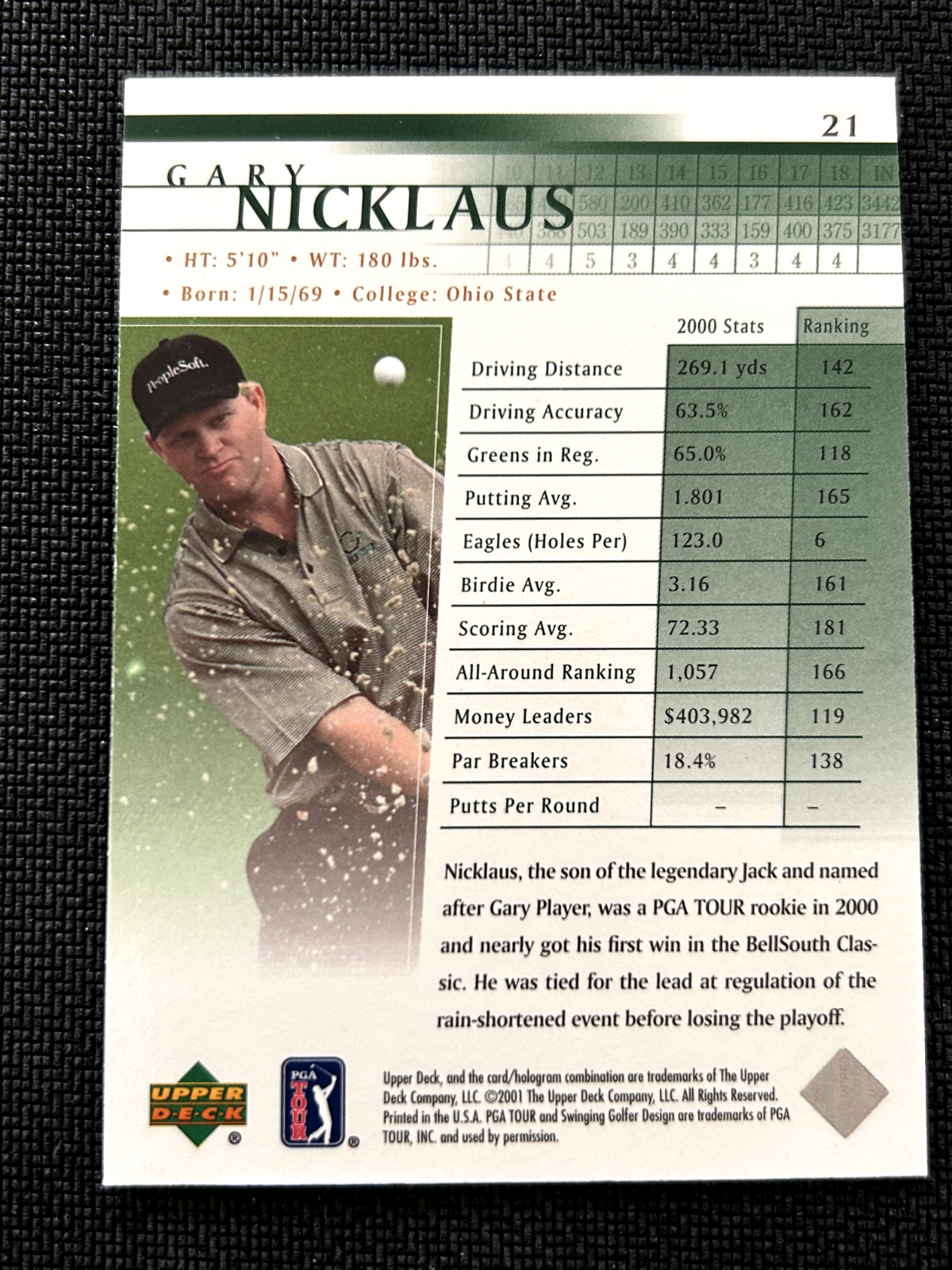 Gary Nicklaus 2011 Upper Deck golf #21