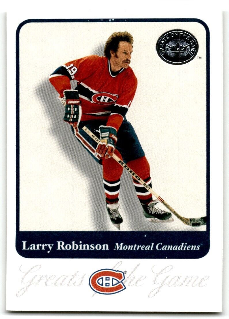 2001-02 Fleer Greats of the Game Larry Robinson Montreal Canadiens #44