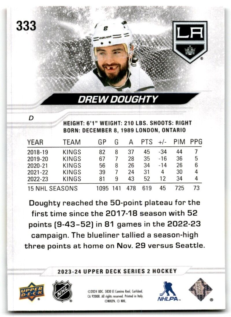 2023-24 Upper Deck Drew Doughty Los Angeles Kings #333