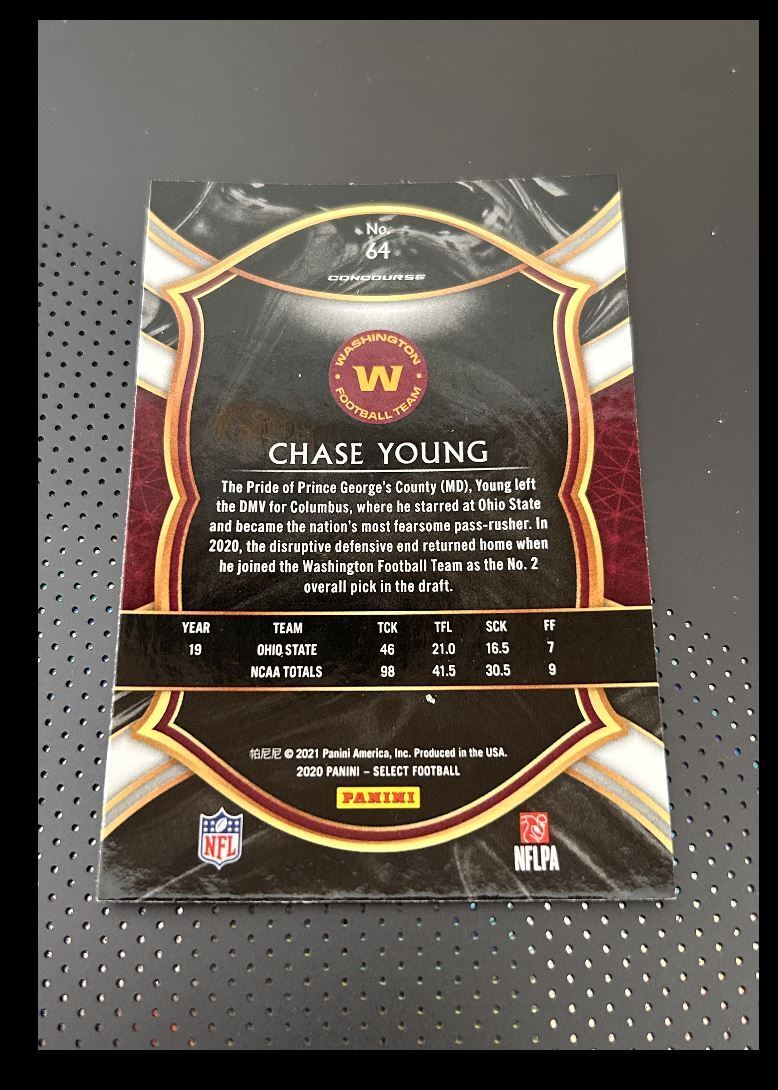 2020 Panini Select Chase Young Rookie Washington Football Team #64