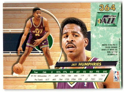 1992-93 Ultra Jay Humphries Utah Jazz #364