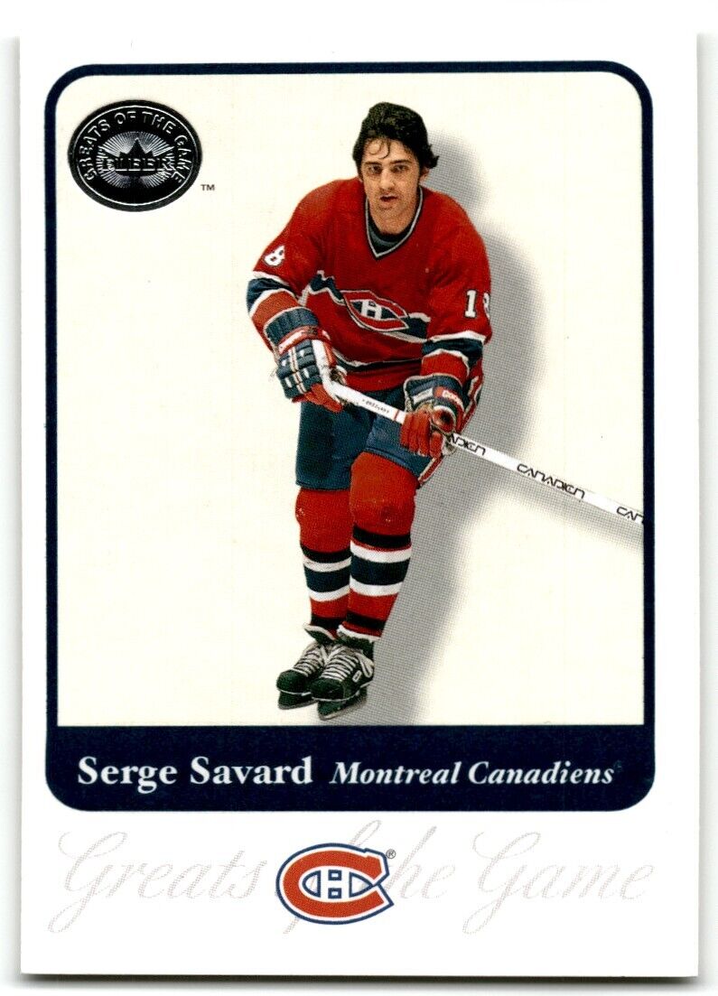 2001-02 Fleer Greats of the Game Serge Savard Montreal Canadiens #85