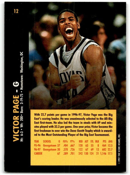 1997-98 Score Board Rookies Victor Page Georgetown Hoyas #12