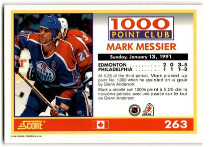 1991-92 Score Canadian Bilingual Mark Messier Edmonton Oilers #263