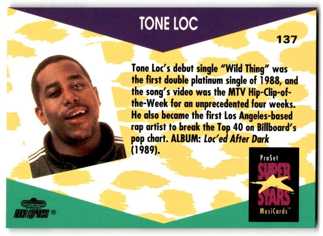 1991-92 ProSet Super Stars MusiCard Tone Loc #137