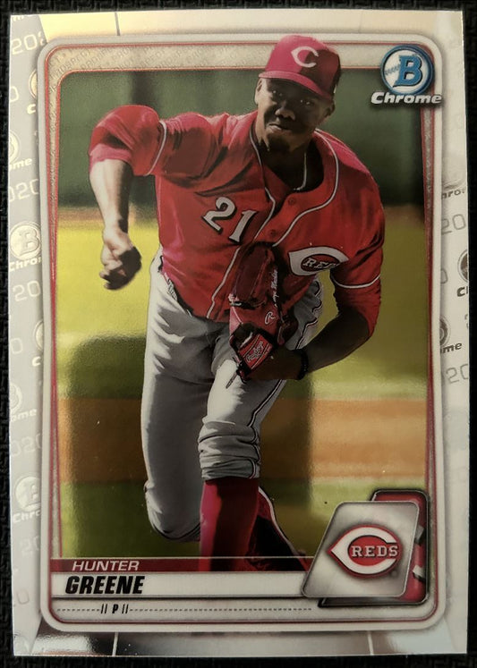 2020 Bowman Chrome Prospects Mojo Refractors Pink Hunter Greene Cincinnati Reds