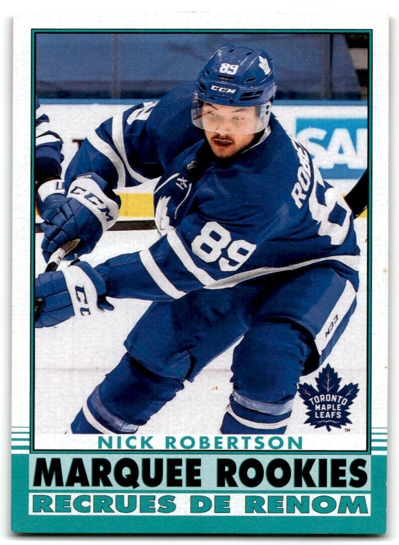 2020-21 O-Pee-Chee Markee Rookies Nick Robertson Rookie Toronto Maple Leafs #627