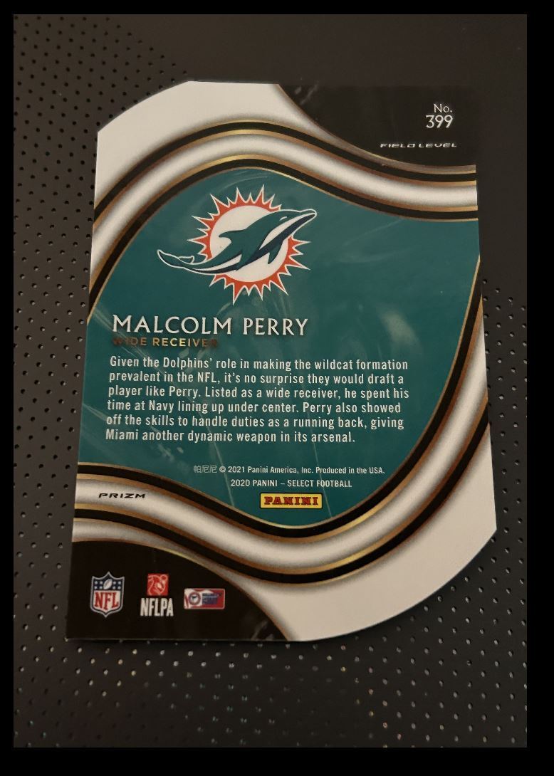 2020 Panini Select red Malcolm Perry Rookie Miami Dolphins #399 Die-Cut