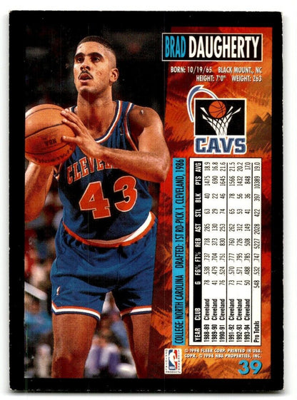 1994-95 Fleer Brad Daugherty Cleveland Cavaliers #39