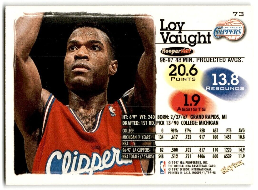 1997-98 Hoops Loy Vaught Los Angeles Clippers #73