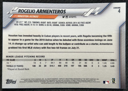 2020 Topps Chrome Rogelio Armenteros Rookie Houston Astros #4