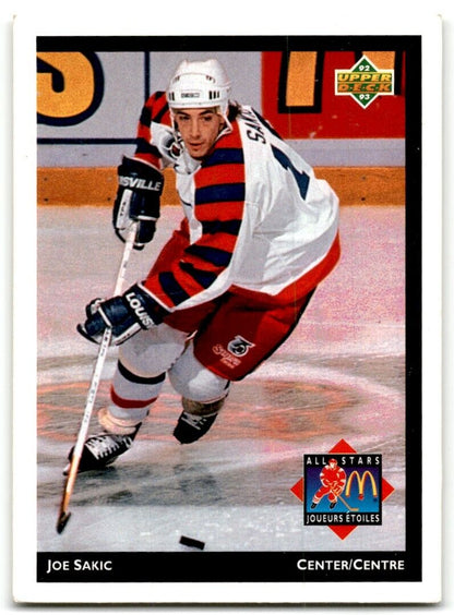 1992-93 Upper Deck McDonald's All-Stars Joe Sakic Quebec Nordiques #MCD-26