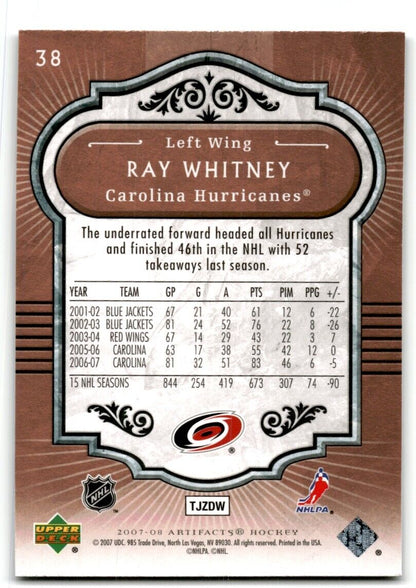 2007-08 Upper Deck Artifacts Ray Whitney Carolina Hurricanes #38