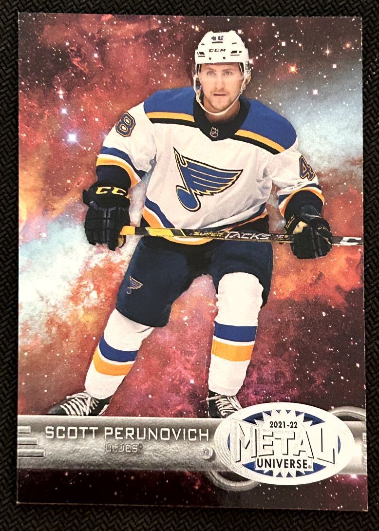 2021-22 Skybox Metal Universe 1997-98 Retro Rookies Scott Perunovich Rookie St.