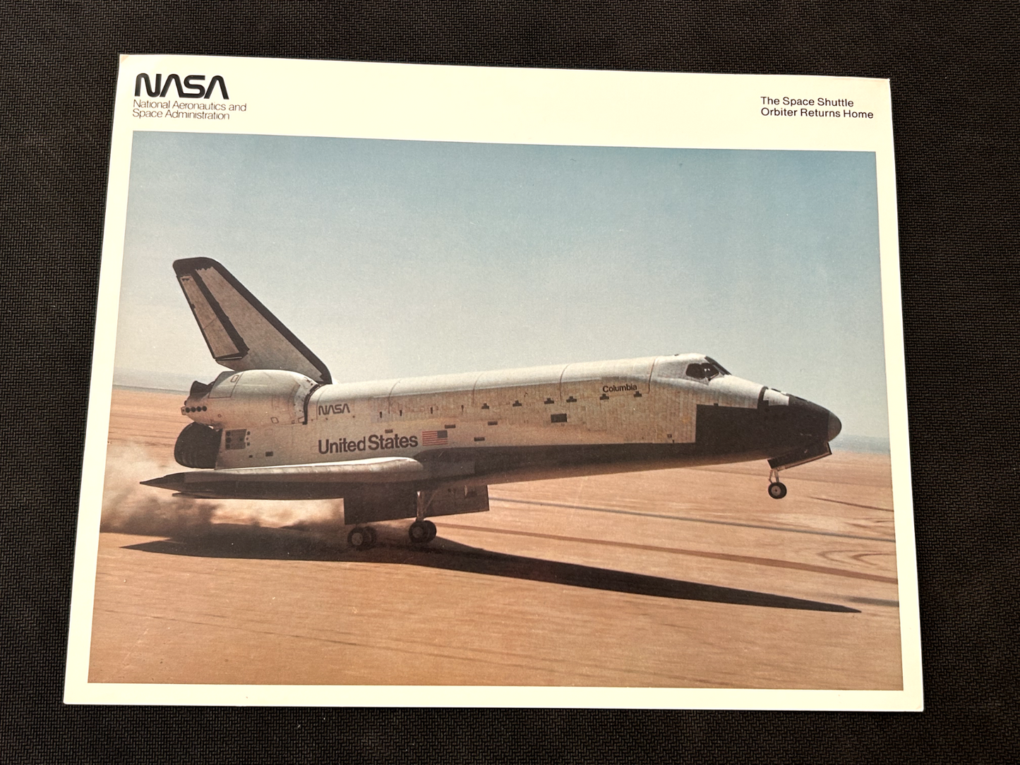 NASA Space Shuttle Columbia landing official litho