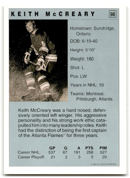 1991-92 Ultimate Original 6 Keith McCreary Montreal Canadiens #98