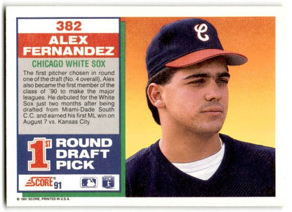 1991 Score Alex Fernandez Chicago White Sox #382