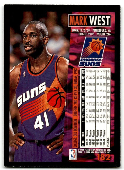 1994-95 Fleer Mark West Phoenix Suns #182