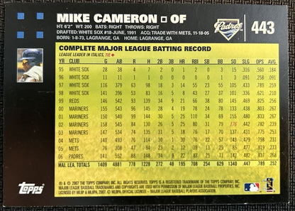 2007 Topps Mike Cameron San Diego Padres #443