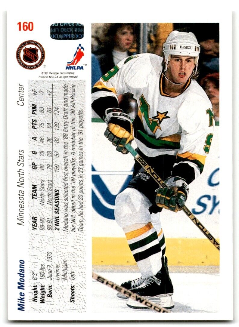 1991-92 Upper Deck Mike Modano Minnesota North Stars #160