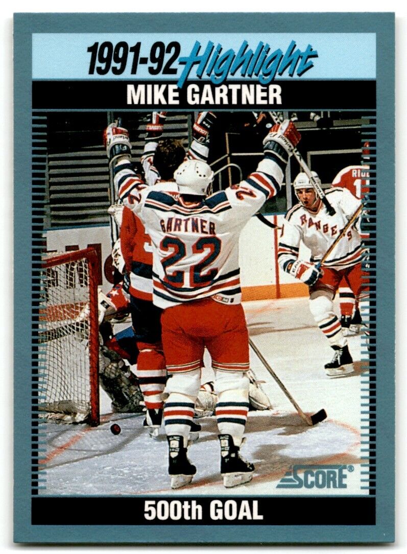 1992-93 Score Canadian Mike Gartner New York Rangers #443