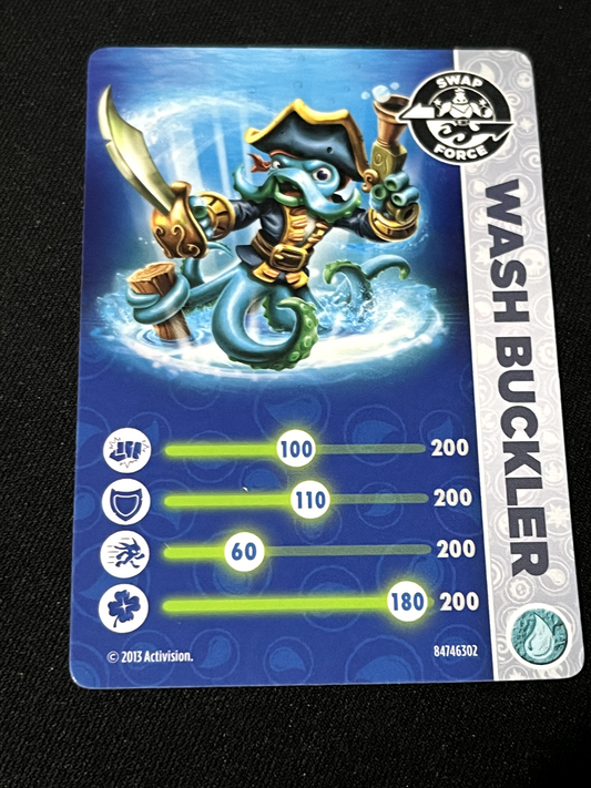 Activision Skylanders Swap Force Trading Card Wash Buckler