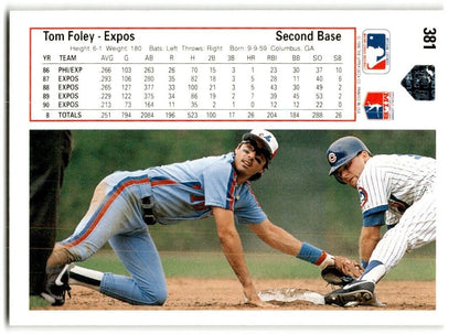 1991 Upper Deck Tom Foley Montreal Expos #381