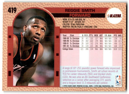 1992-93 Fleer Reggie Smith Rookie Portland Trail Blazers #419