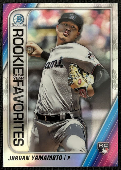 2020 Bowman Rookie of the Year Favorites Jordan Yamamoto Rookie Miami Marlins