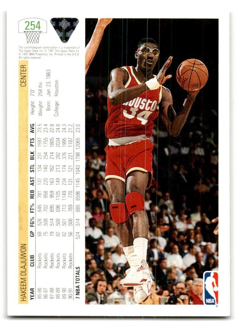 1991-92 Upper Deck Hakeem Olajuwon Houston Rockets #55