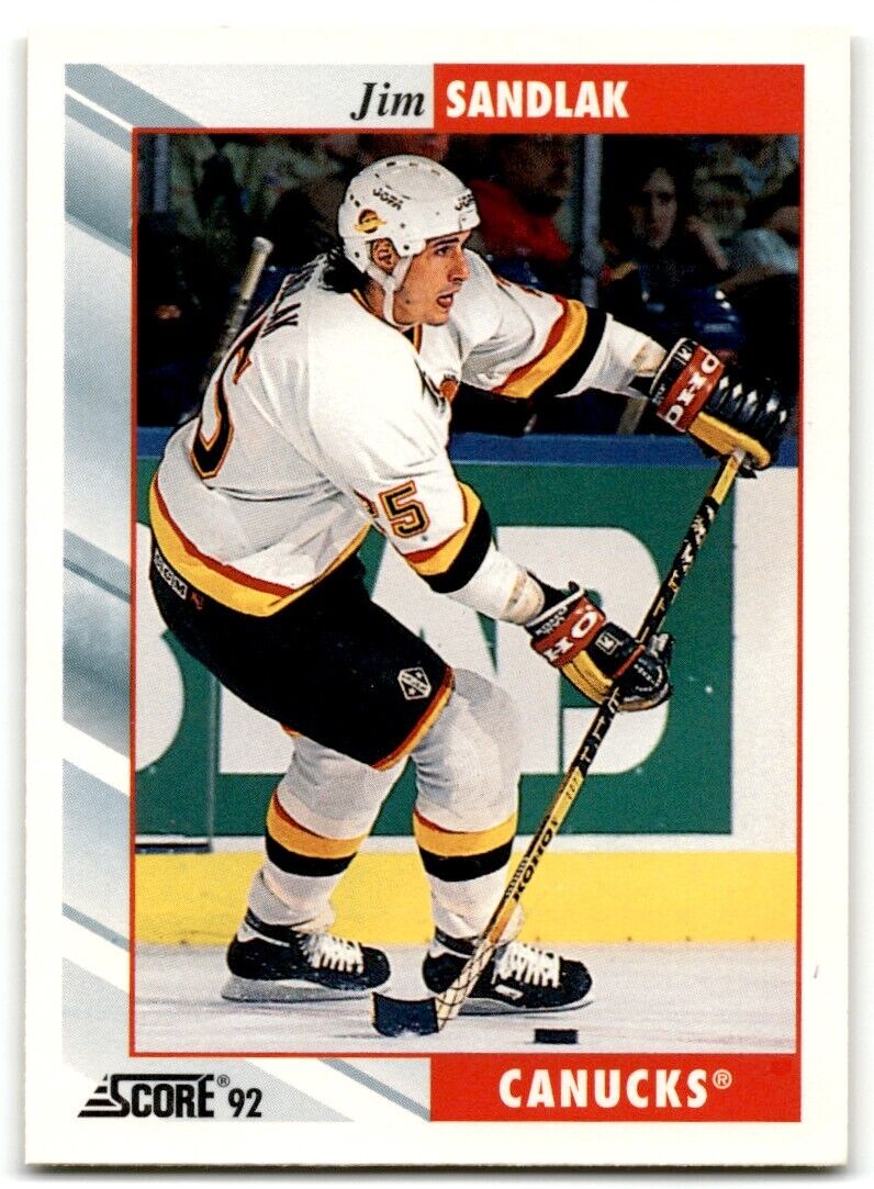 1992-93 Score Jim Sandlak Vancouver Canucks #379