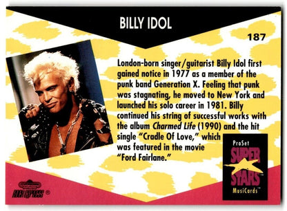 Billy Idol, ProSet Super Star MusiCards (Card #187)