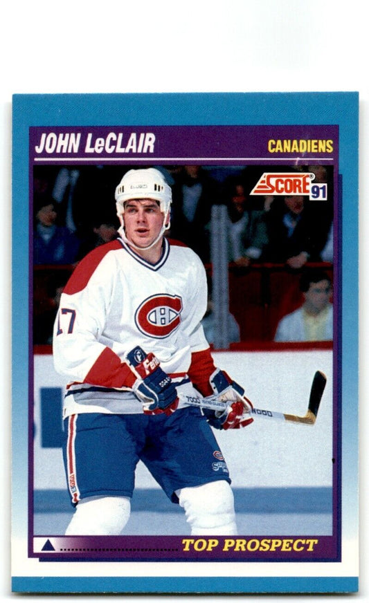 1991-92 Score Canadian John LeClair Rookie Montreal Canadiens #343