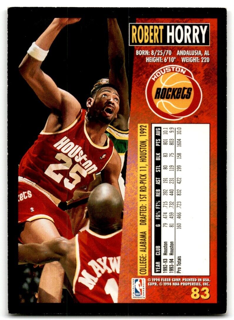 1994-95 Fleer Robert Horry Houston Rockets #83