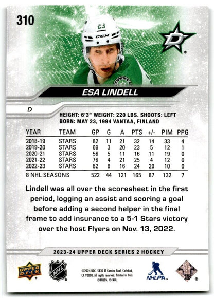 2023-24 Upper Deck Esa Lindell Dallas Stars #310