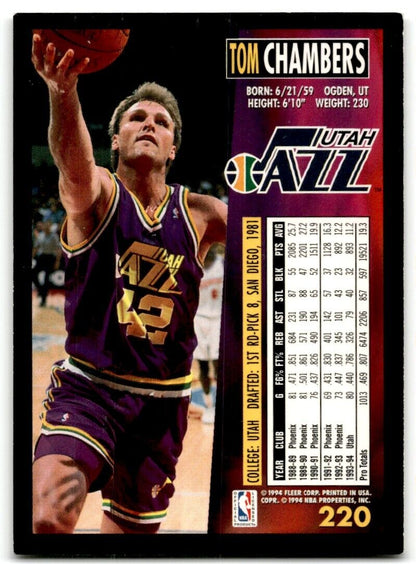 1994-95 Fleer Tom Chambers Utah Jazz #220