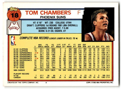 1992-93 Topps Tom Chambers Phoenix Suns #18