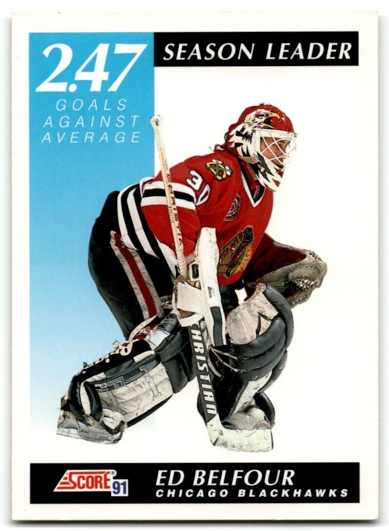 1991-92 Score Canadian English Ed Belfour Chicago Blackhawks #301