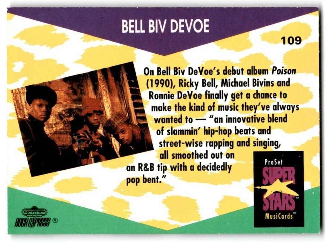 1991-92 ProSet Super Stars MusiCard Bell Biv Devoe #109