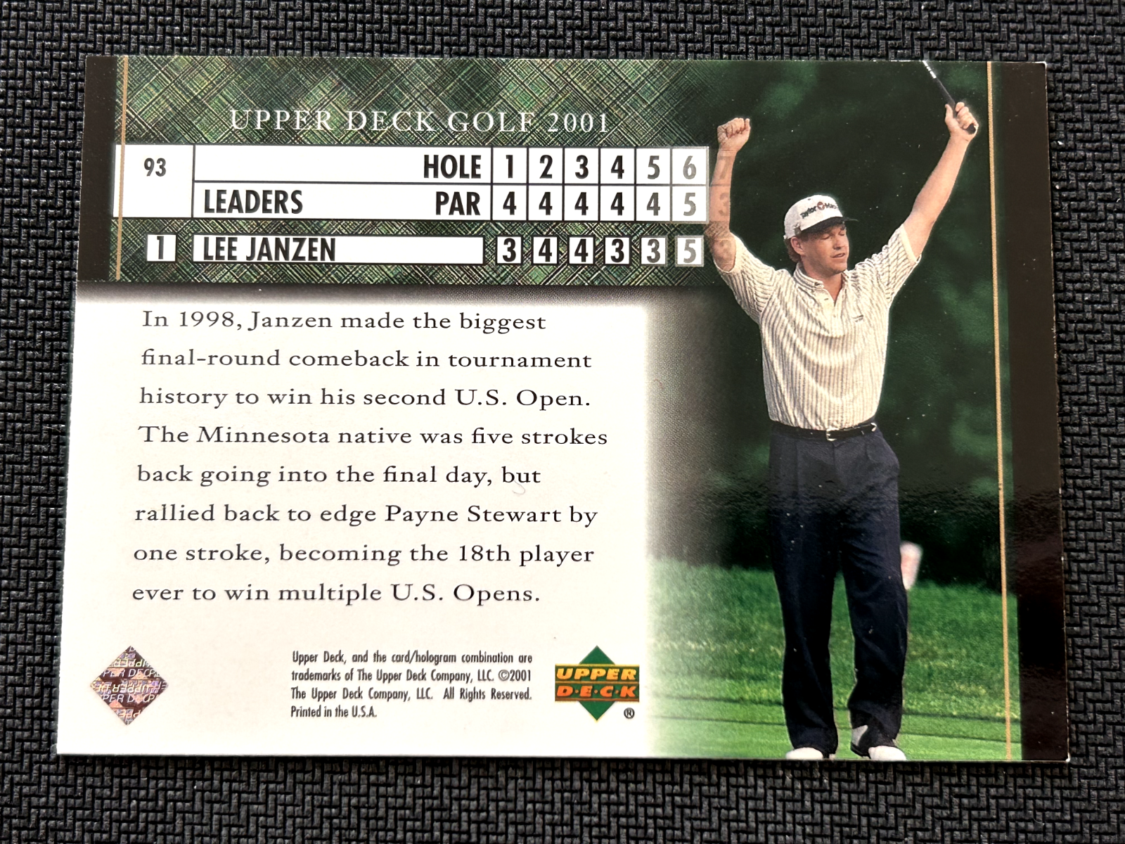 2001 Upper Deck Golf Card #93 Lee Janzen