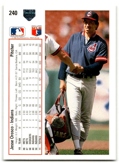 1991 Upper Deck Jesse Orosco Cleveland Indians #240