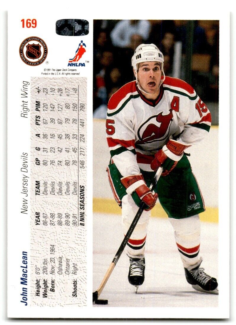 1991-92 Upper Deck John MacLean New Jersey Devils #169