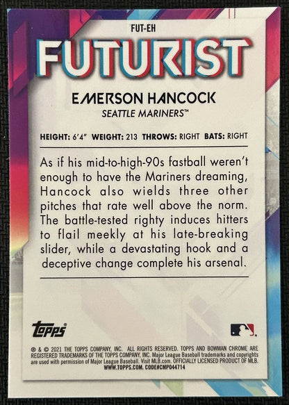 2021 Bowman Futurist mojo Emerson Hancock Seattle Mariners #FUT-EH