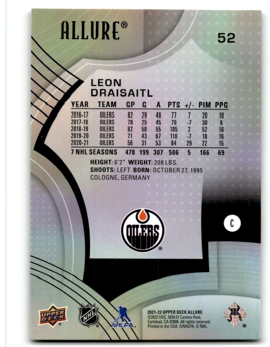 2021-22 Upper Deck Allure Leon Draisaitl Edmonton Oilers #52