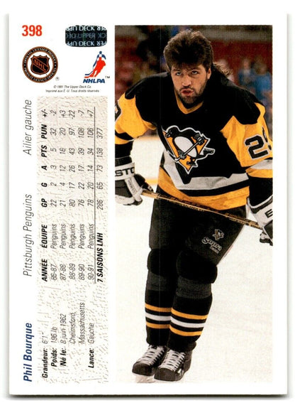 1991-92 Upper Deck French Phil Bourque Pittsburgh Penguins #398