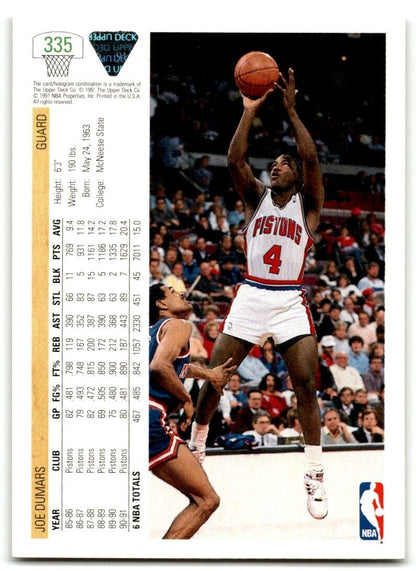 1991-92 Upper Deck Joe Dumars Detroit Pistons #335