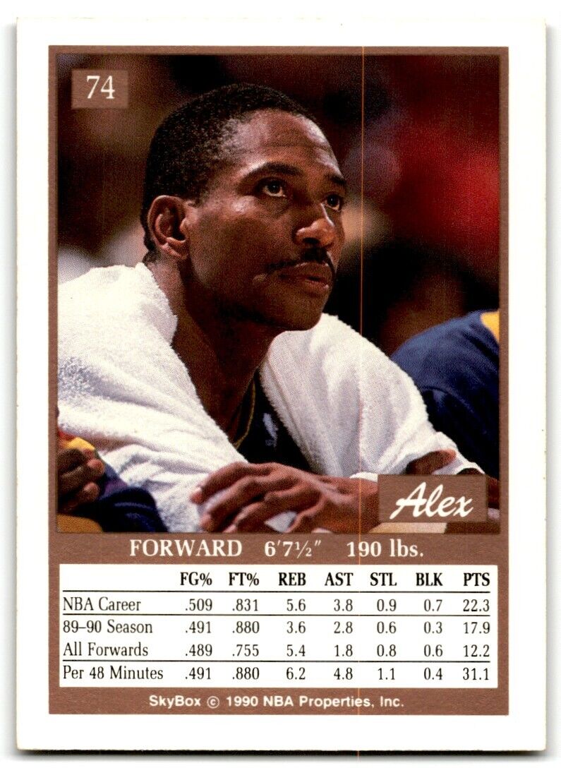 1990-91 SkyBox Alex English Denver Nuggets #74