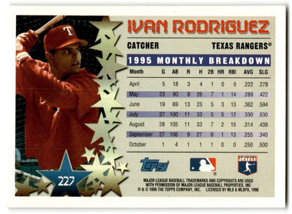 1996 Topps Ivan Rodriguez Texas Rangers #227