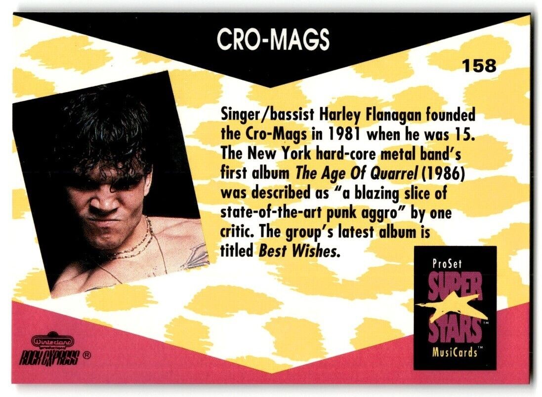 1991-92 ProSet Super Stars MusiCard Cro-Mags #158