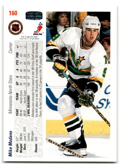 1991-92 Upper Deck Mike Modano Minnesota North Stars #160A